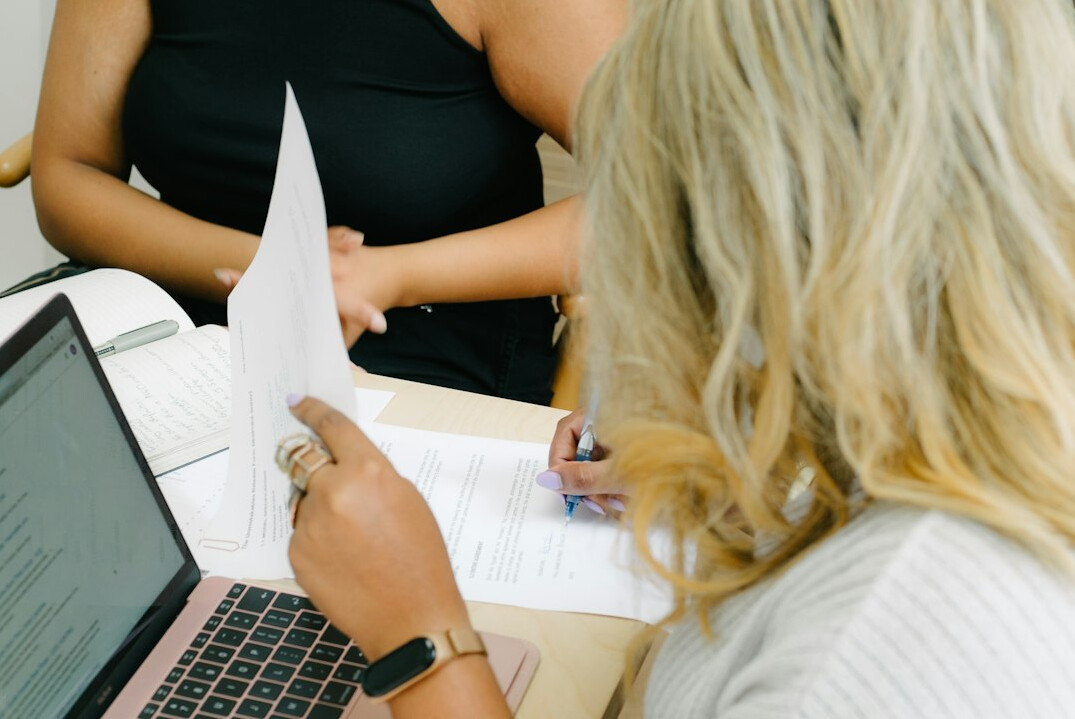person receiving feedback