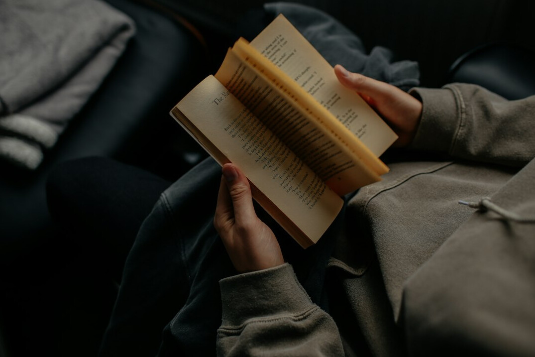 person reading book