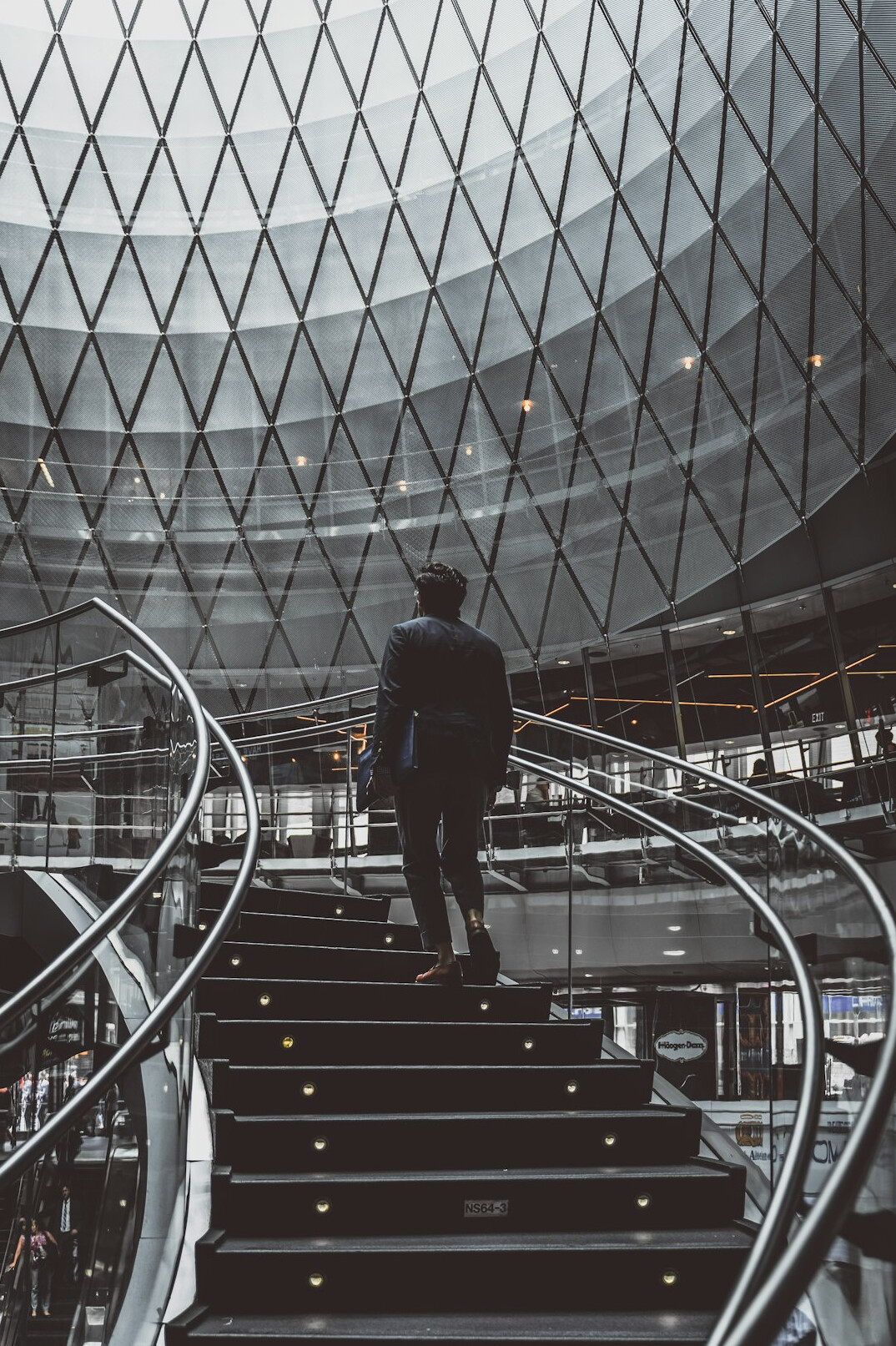 person climbing stairs